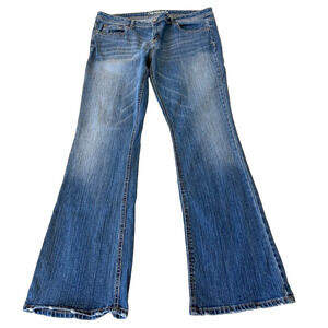 Aeropostale Women's Chelsea Boot Cut Jeans Size 14 Blue Boho Western Mid Rise